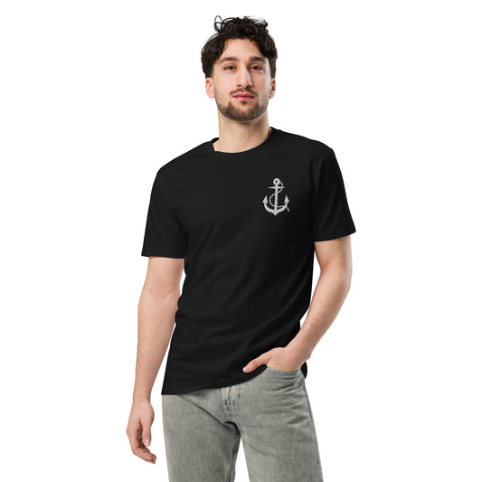 Embroidery accent anchor, unisex premium t-shirt