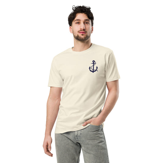 Embroidery accent anchor light, unisex premium t-shirt